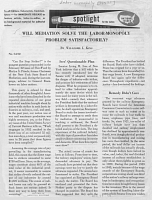 Will Mediation Solve the Labor-Monopoly Problem Satisfactorily?, by Willford I. King