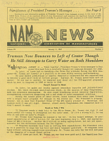 NAM News, Vol. XV, No. 2. National Association of Manufacturers, January 11, 1947