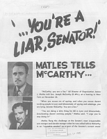 "You're a Liar, Senator!" Matles tells McCarthy..., United Electrical, Radio and Machine Workers of America (UE)