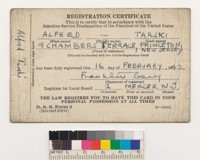 Alfred Tarski's Selective Service Registration Certificate