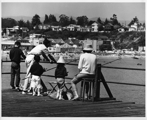 Persons Fishing on the Santa Cruz, California Pier
