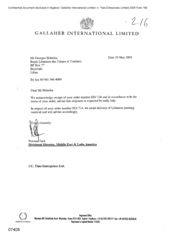 [Letter from Norman Jack to George Hobeika regarding delivery of Lebanon packing materials]