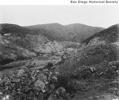 Remnants of Lower Otay Dam following 1916 flood