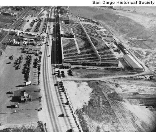 Aerial view of Consolidated Aircraft looking south