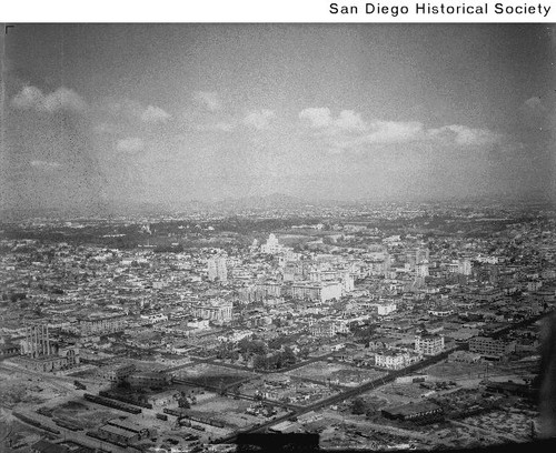 Aerial view of San Diego looking northeast from downtown San Diego