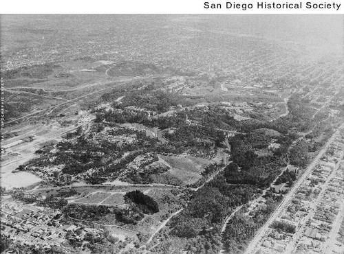 Aerial view of Balboa Park looking south