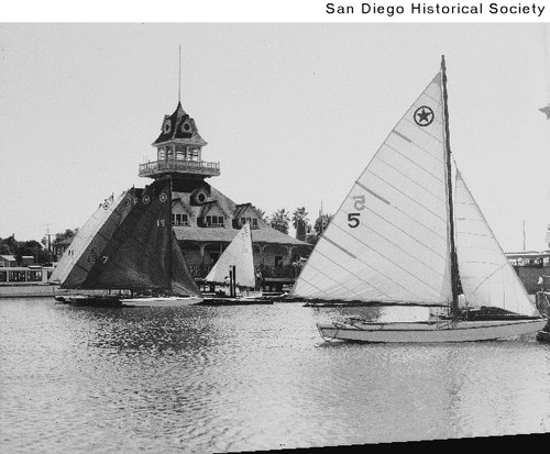 Sailboats in the water near the Coronado Yacht Club