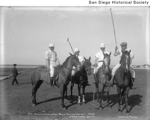 Members of the Santa Barbara polo team at Coronado