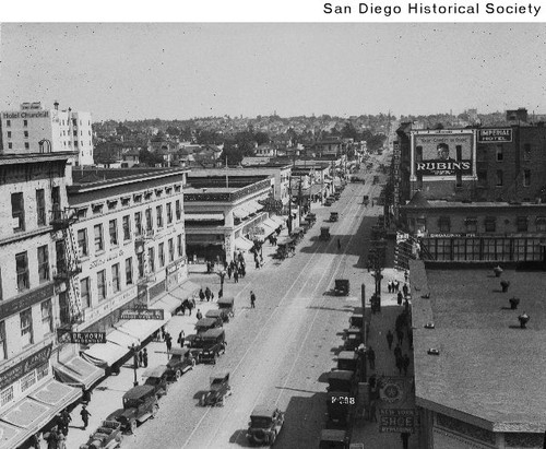 Cityscape view of Broadway and Seventh Street