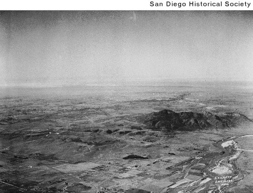 Aerial view of Cowles Mountain, Fletcher Hills, and Lake Murray areas