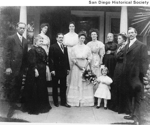 Group portrait of an unidentified wedding party