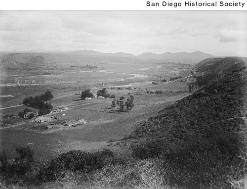 View of the farms and croplands in Mission Valley looking east