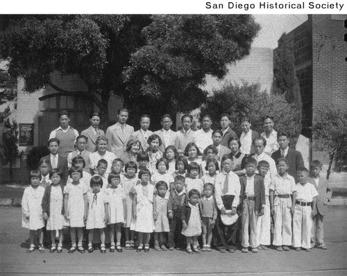 Members of the Congregational Chinese Mission in front of the Mission