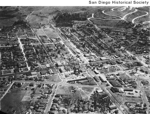 Aerial view of La Mesa looking south