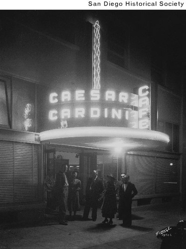 People standing outside Tijuana's Caesar Cardini Cafe on opening night
