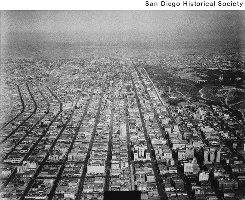 Aerial view of San Diego looking north from downtown San Diego