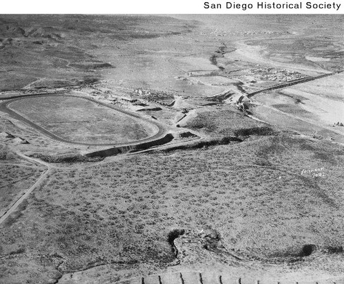 Aerial view of Agua Caliente resort and racetrack