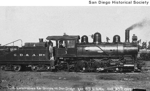 The first San Diego & Arizona Railway train arrives in San Diego
