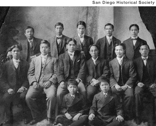 Group photograph of Chinese men and boys