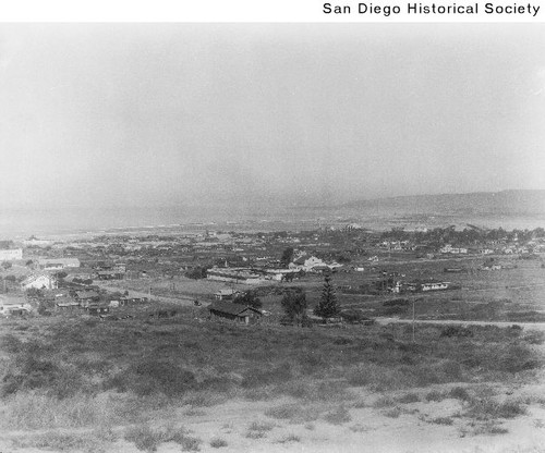 View of Ocean Beach including the Ocean Beach School and Baptist Church