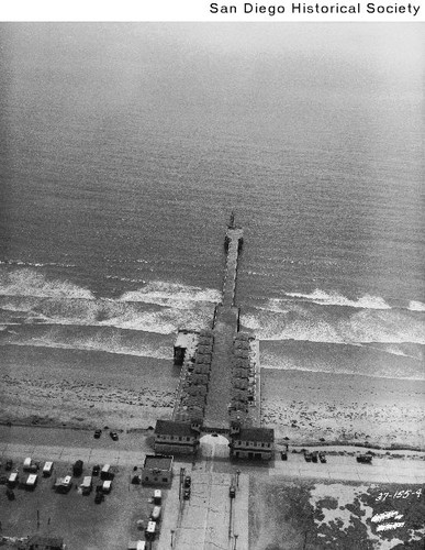 Aerial view of Crystal Pier looking west