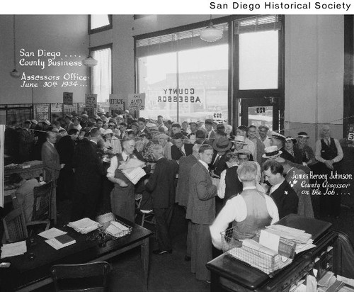 Interior of a very busy County Assessor's Office