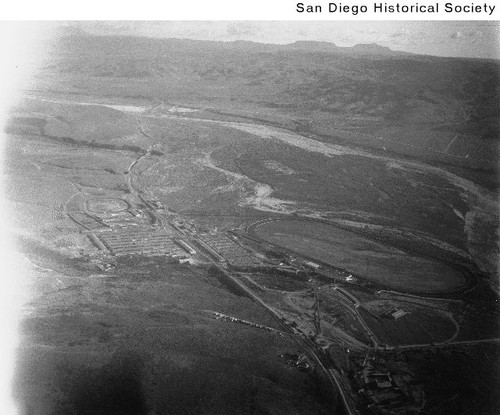 Aerial view of a racetrack in Tijuana, Mexico