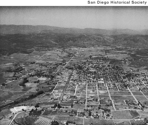 Aerial view of croplands around Escondido