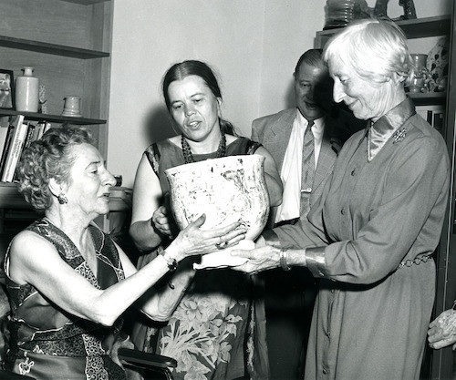 Noni Eccles, Viola Frey and Jacomena Maybeck at the Noni Eccles Treadwell Ceramics Art Center dedication