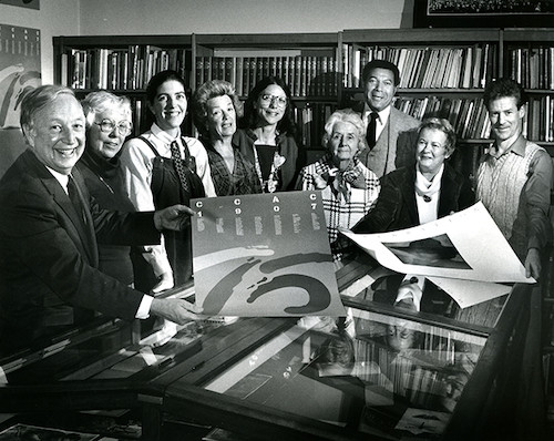 President Harry X. Ford at CCAC's 75th Anniversary Exhibit in the Oakland History Room, 1982