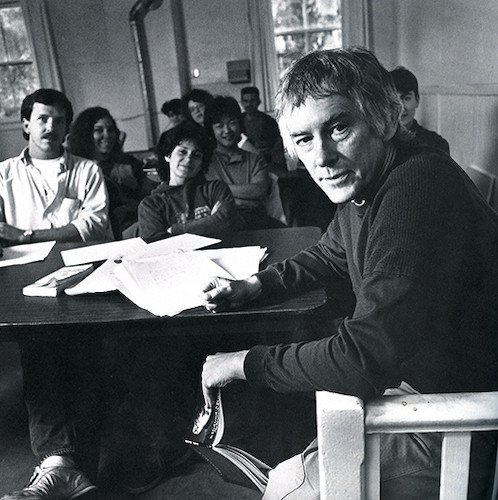 Michael McClure teaching in B Building, 1987