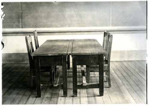 Furniture designed by CSAC students for Thousand Oaks School in 1918