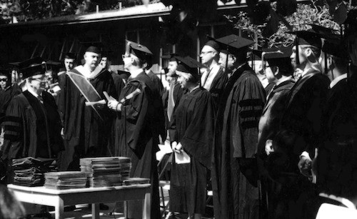 Buckminster Fuller and Duke Ellington receiving their Honorary Doctorates