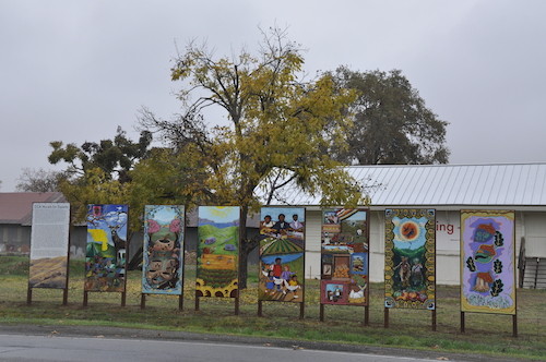 Esparto, CA murals created by students of Eduardo Pineda's ENGAGE:Mural Arts class, Fall 2015