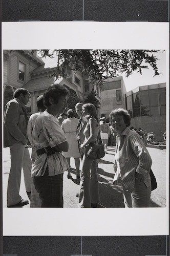 Bella Feldman in front of Macky Hall