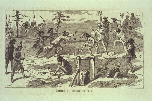 Indians collecting taxes, ca. 1864 [book illustration]