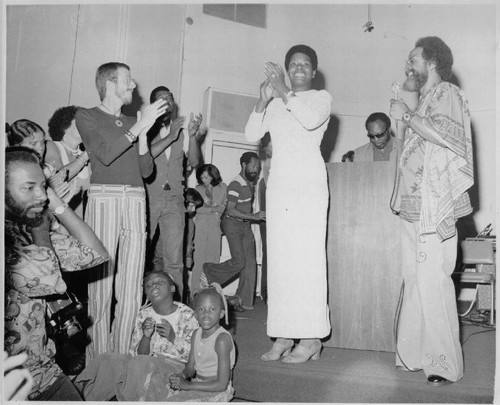 Maya Angelou and Cecil Williams at Glide Memorial Church, Sunday, July 14, 1974