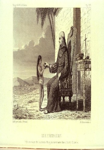 Rev. Father N. Duran and Indian Child [book illustration]