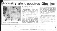 Industry giant acquires Giro, Inc