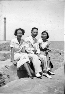 Helen Hur, Hahn Jang Ho, and Soon Bohk Hur at beach