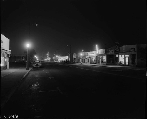 Street Lighting in business area of El Segundo at night