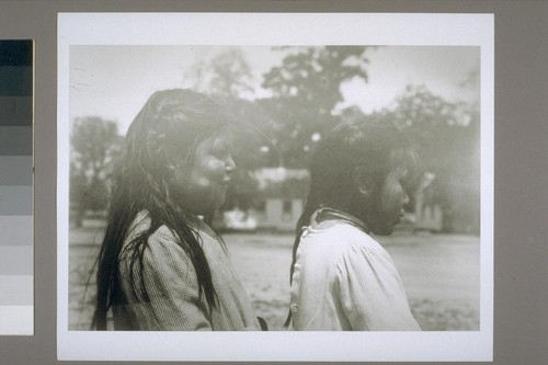 2 school girls, Ethel Campbell and Nancy Lack, profile