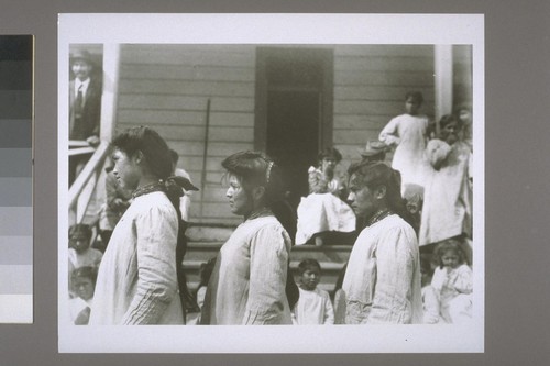 3 school girls: Helen Young, Lily McKeever, Lillian Jackson, profile