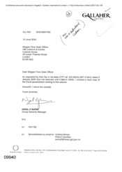 [Letter from Nigel P Espin to Belgian Flow Desk Officer regarding Ken Ojo's letter CTIT ref KO165/03 20040102]