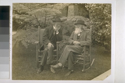 [John Muir and John Burroughs, seated in chairs.]