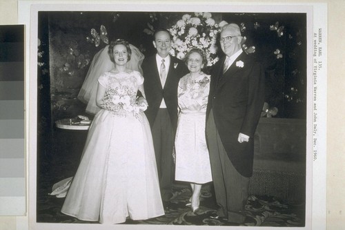 [Earl Warren] at wedding of Virginia Warren and John Daly