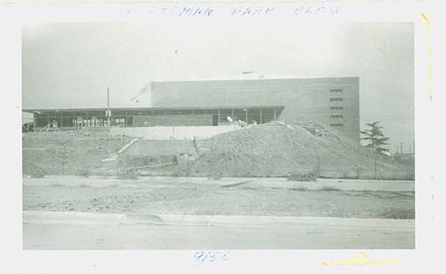 View of construction of the gymnasium at Jesse Owens Park