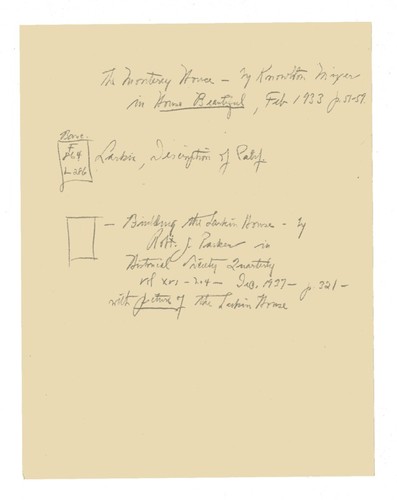 Larkin House, Monterey - Notes