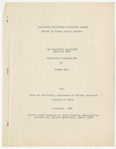 San Francisco Shoreline Prior to 1849 - California Historical Landmark no. 83