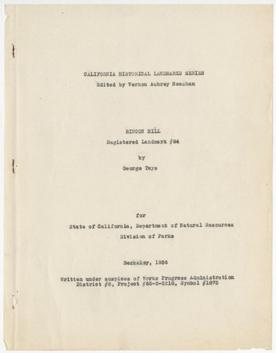 Rincon Hill - California Historical Landmark no. 84